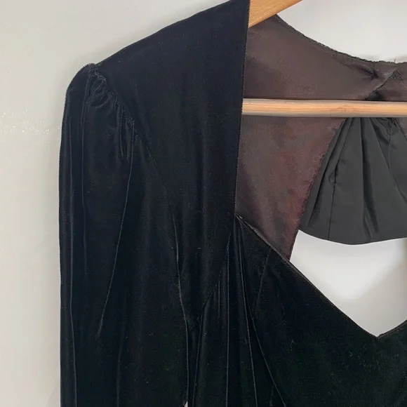 Vintage GUNNE SAX by Jessica McClintock Velvet & Taffeta Dress Black Size Medium - Picture 5 of 14